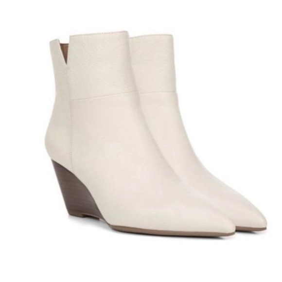 Franco Sarto Amsterdam Ankle Wedge Cream Leather Booties size 6.5 - Picture 1 of 10